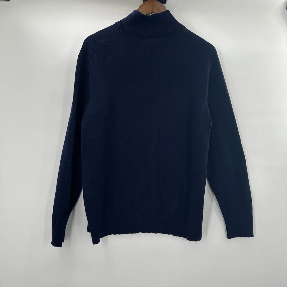 Banana Republic Sweater Mens‎ XL Blue Merino Wool Pull Over 1/2 Zip Navy